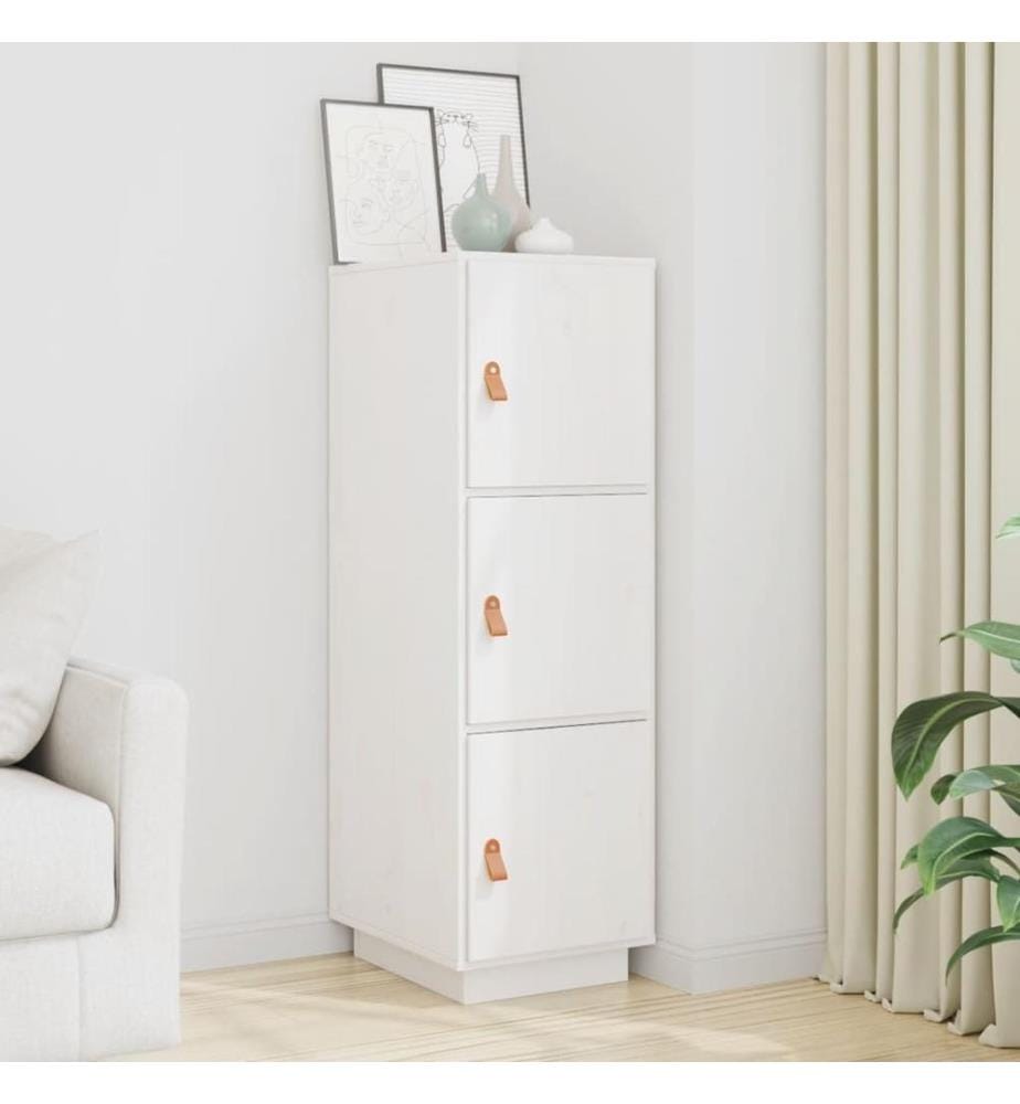Buffet haut Blanc 34x40x108,5 cm Bois massif de pin