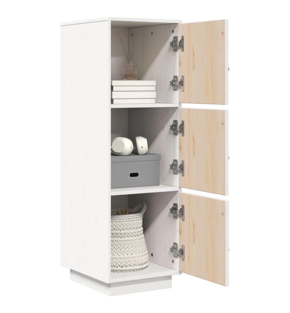 Buffet haut Blanc 34x40x108,5 cm Bois massif de pin