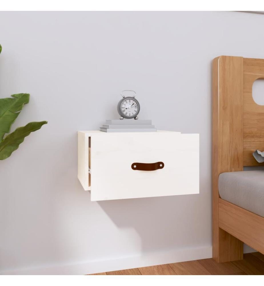 Table de chevet murale Blanc 40x29,5x22 cm