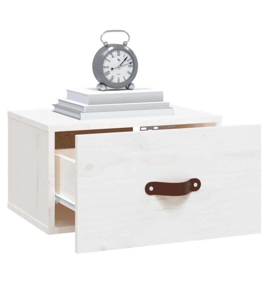 Table de chevet murale Blanc 40x29,5x22 cm