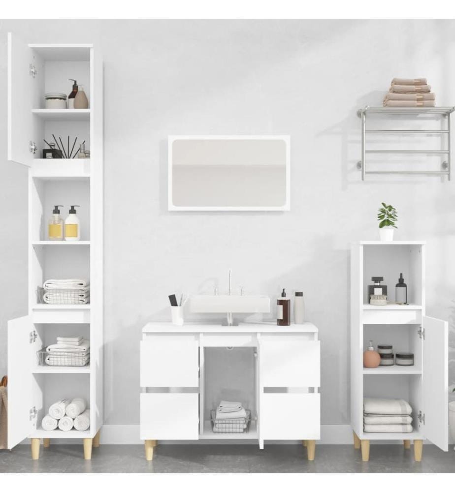 Meuble d'évier blanc 80x33x60 cm bois d'ingénierie