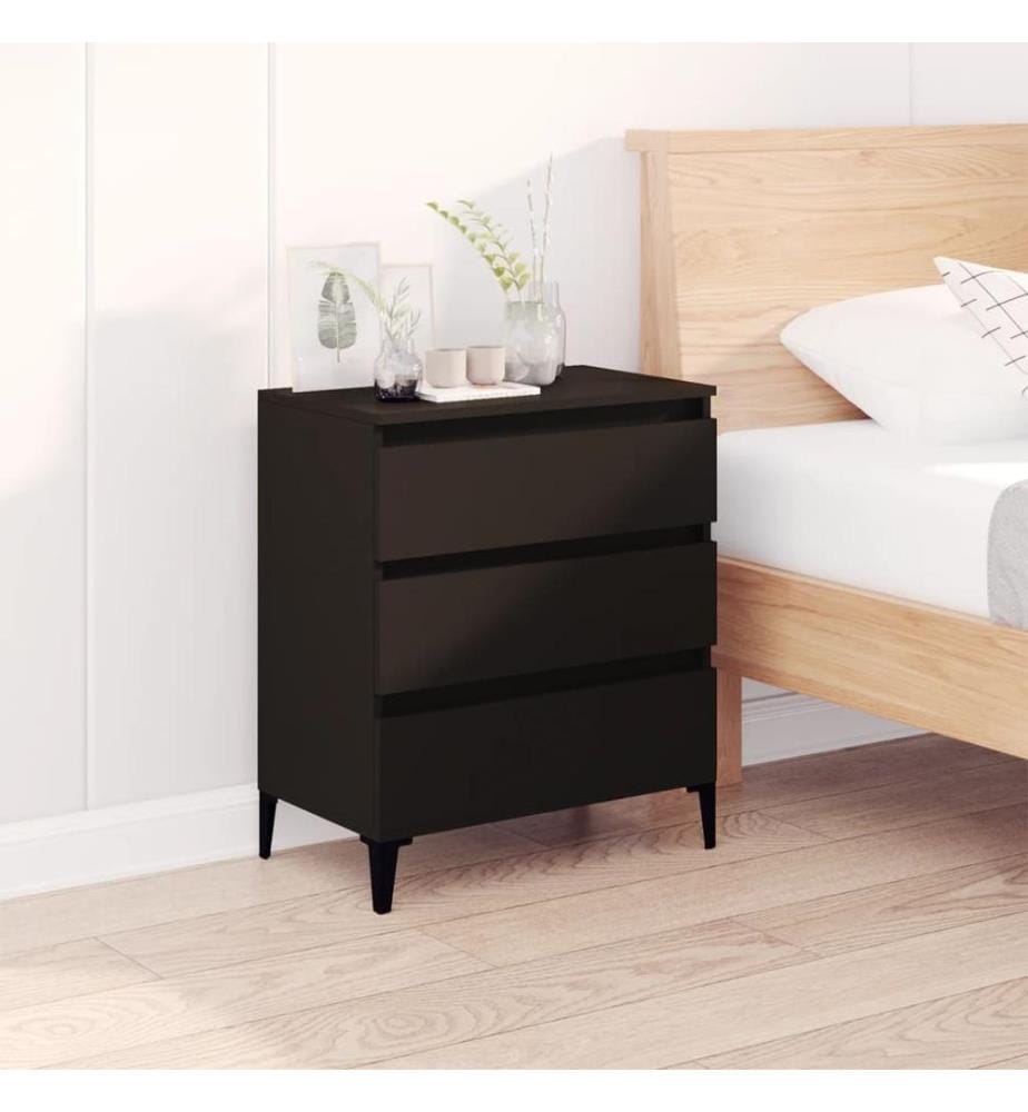 Buffet Noir 60x35x70 cm Bois d'ingénierie
