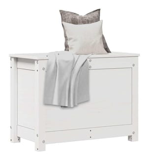 Truhe Weiss 60x32x45,5 cm Massivholz Kiefer