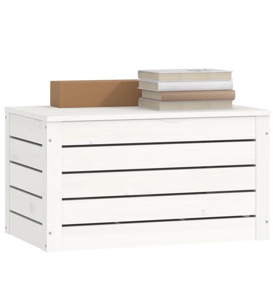 Truhe Weiss 59,5x36,5x33 cm Massivholz Kiefer