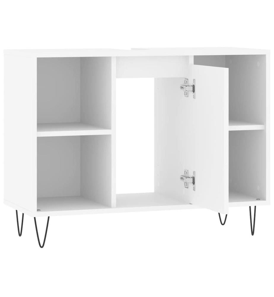 Badschrank Weiss 80x33x60 cm Holzwerkstoff