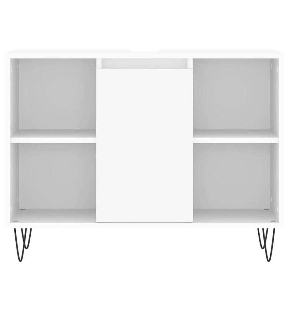 Badschrank Weiss 80x33x60 cm Holzwerkstoff
