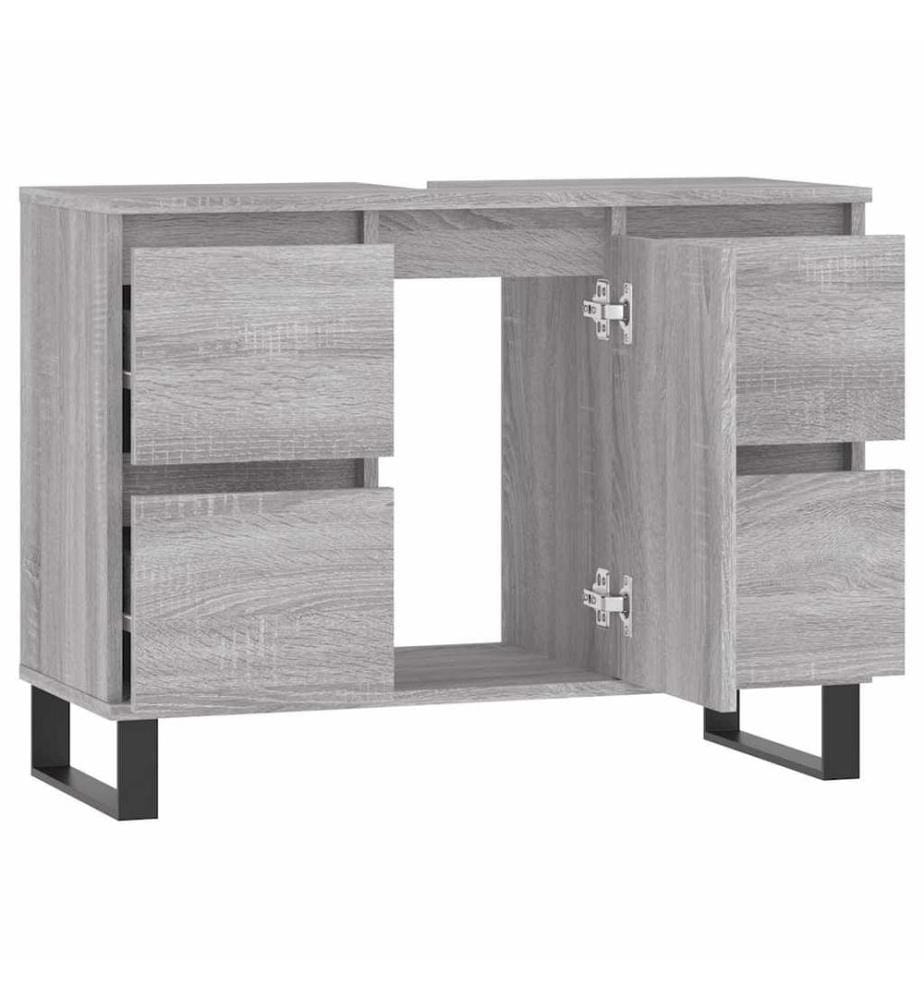 Badschrank Grau Sonoma 80x33x60 cm Holzwerkstoff