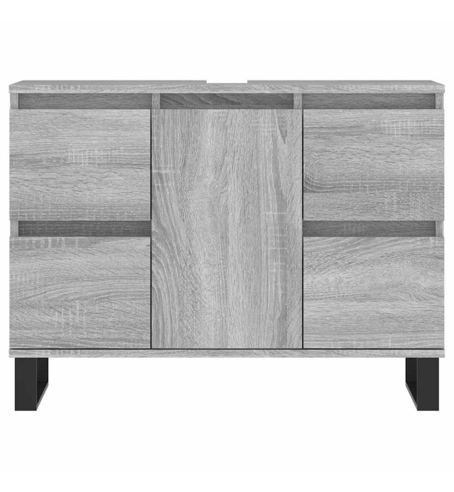 Badschrank Grau Sonoma 80x33x60 cm Holzwerkstoff