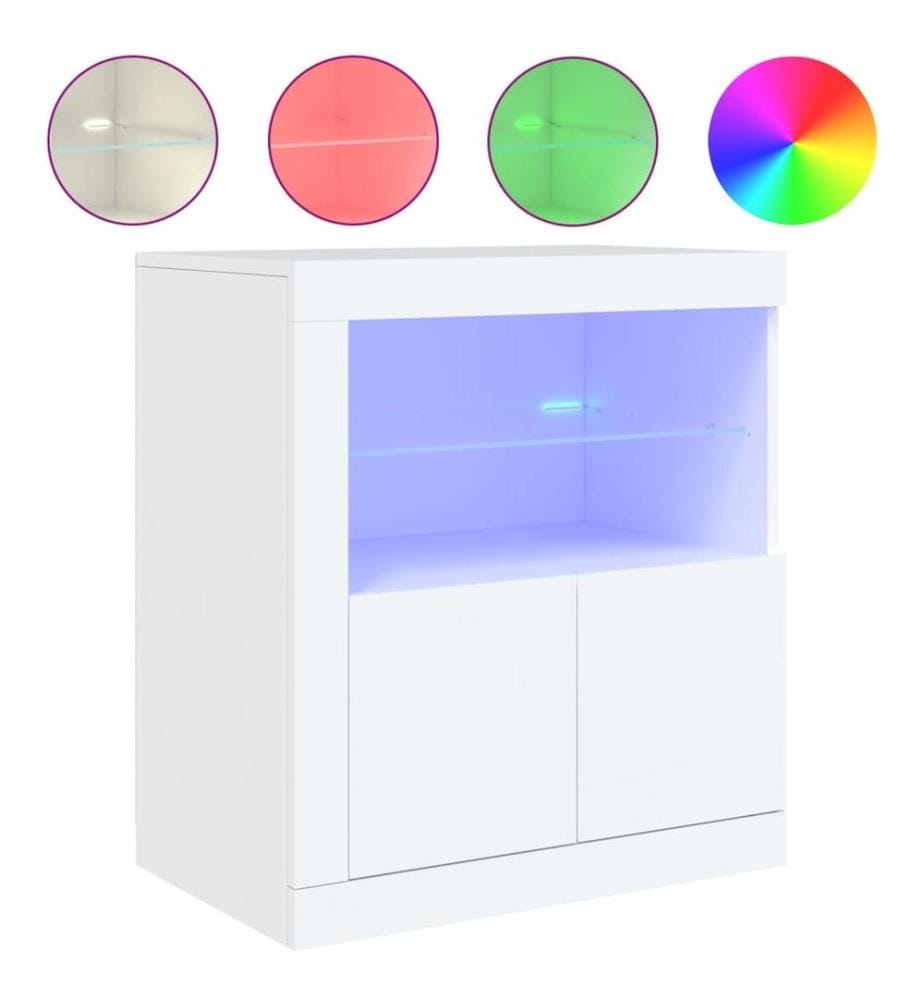 Sideboard mit LED-Beleuchtung Weiss 60,5x37x67 cm