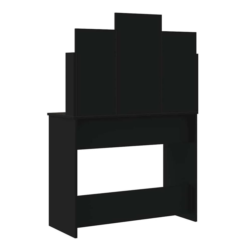 Schminktisch mit LED-Leuchten Schwarz 96x40x142 cm