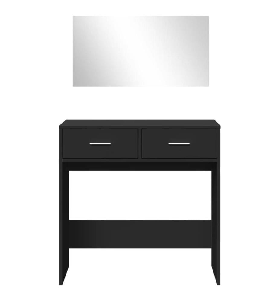 Coiffeuse avec miroir noir 80x39x80 cm