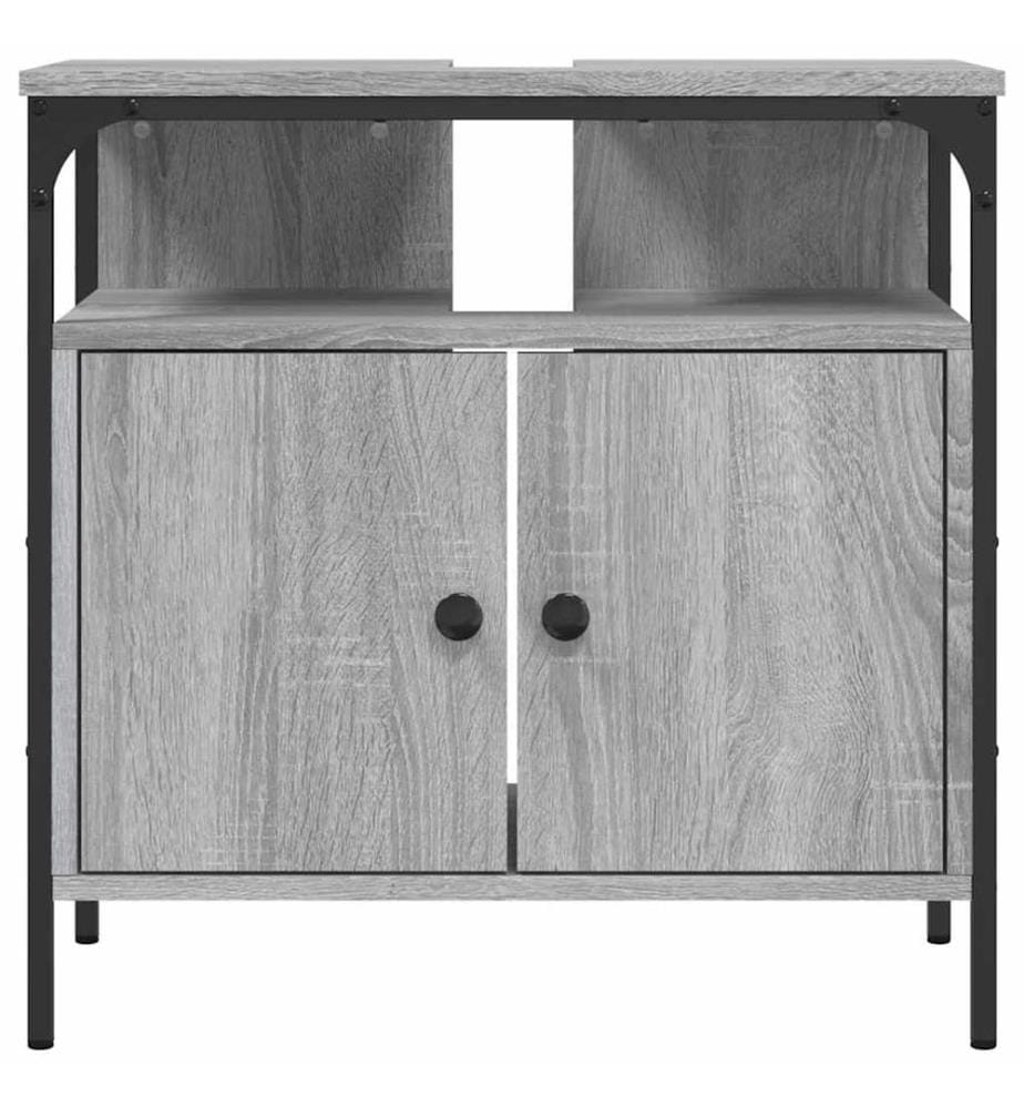 Waschbeckenunterschrank Grau Sonoma 60x30x60 cm Holzwerkstoff