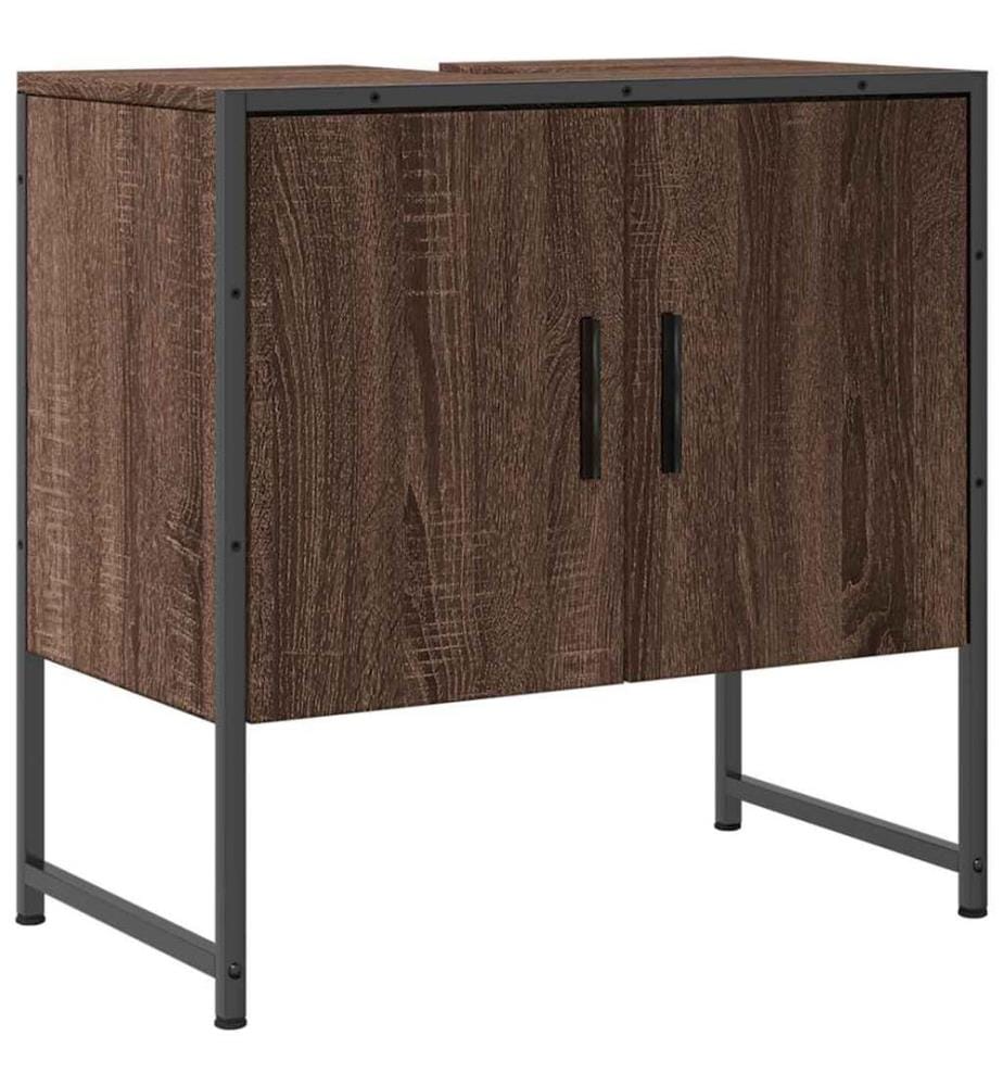 Waschbeckenunterschrank Braun Eichen-Optik 60x33x60 cm