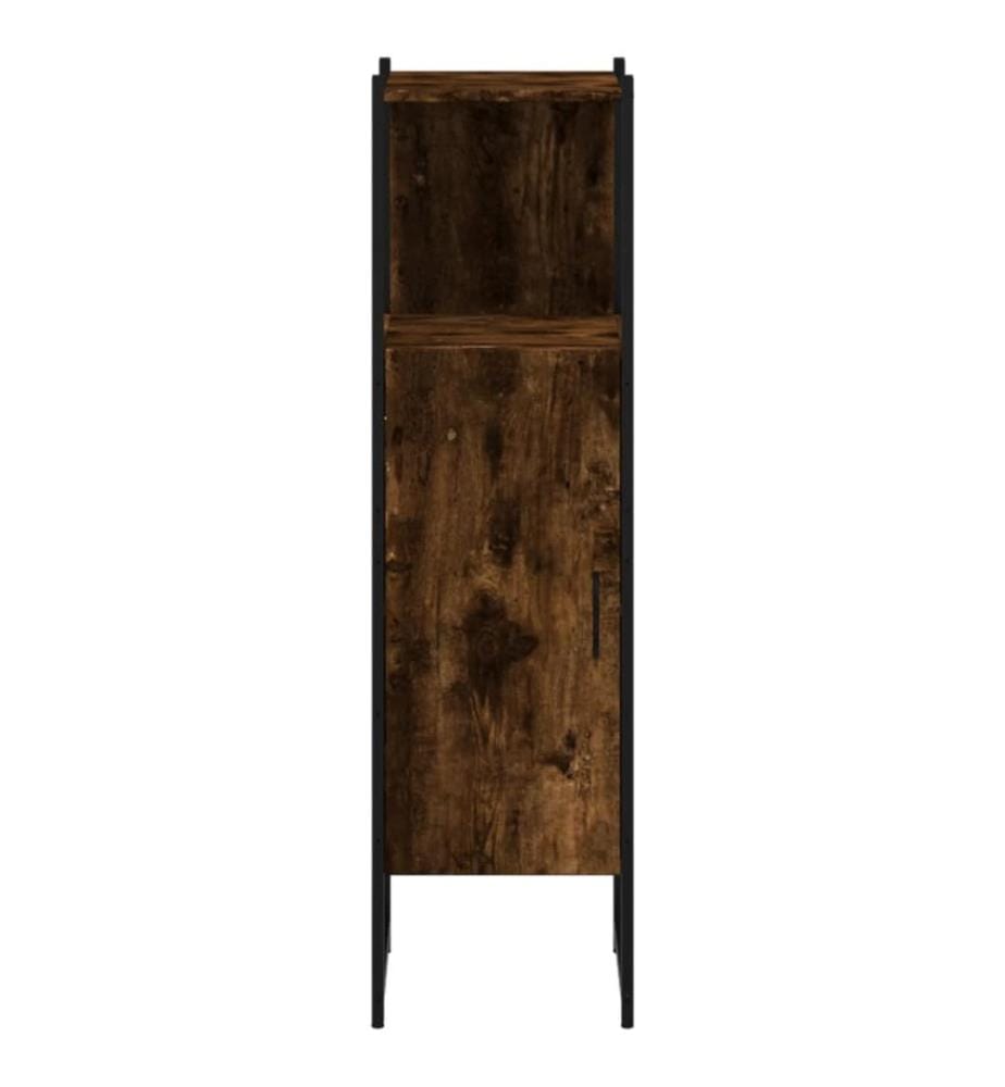 Armoire de salle de bain chêne fumé 33x33x120,5 cm
