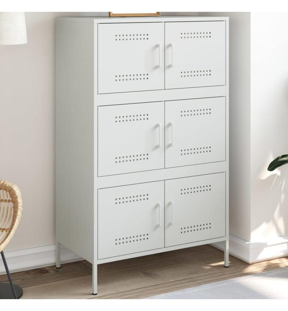 Highboard Weiss 68x39x113 cm Stahl
