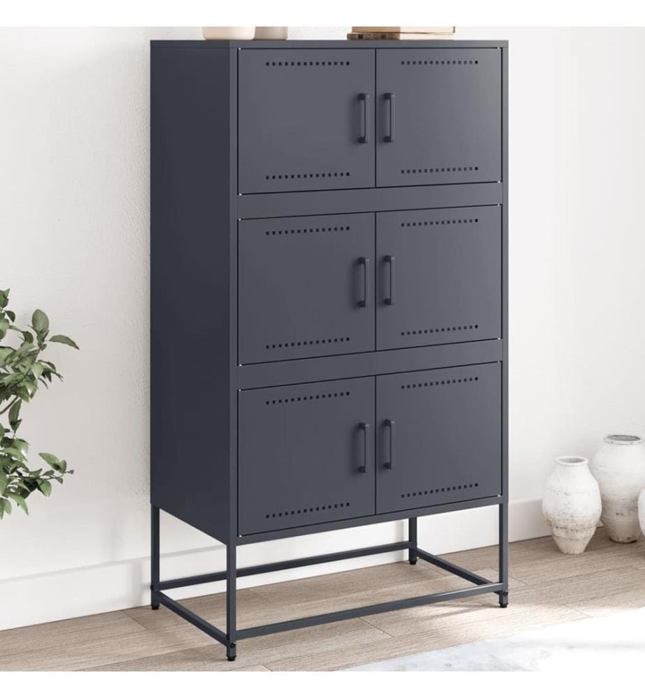Buffet anthracite 68,5x38,5x123,5 cm acier