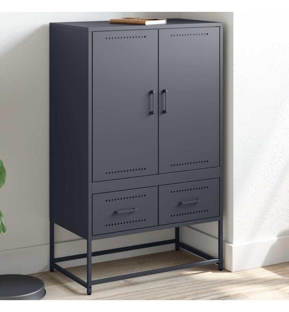 Highboard Anthrazit 68x39x111,5 cm Stahl