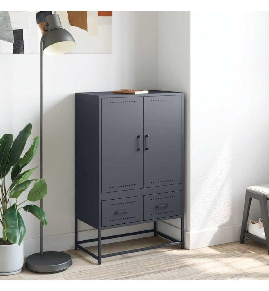 Highboard Anthrazit 68x39x111,5 cm Stahl
