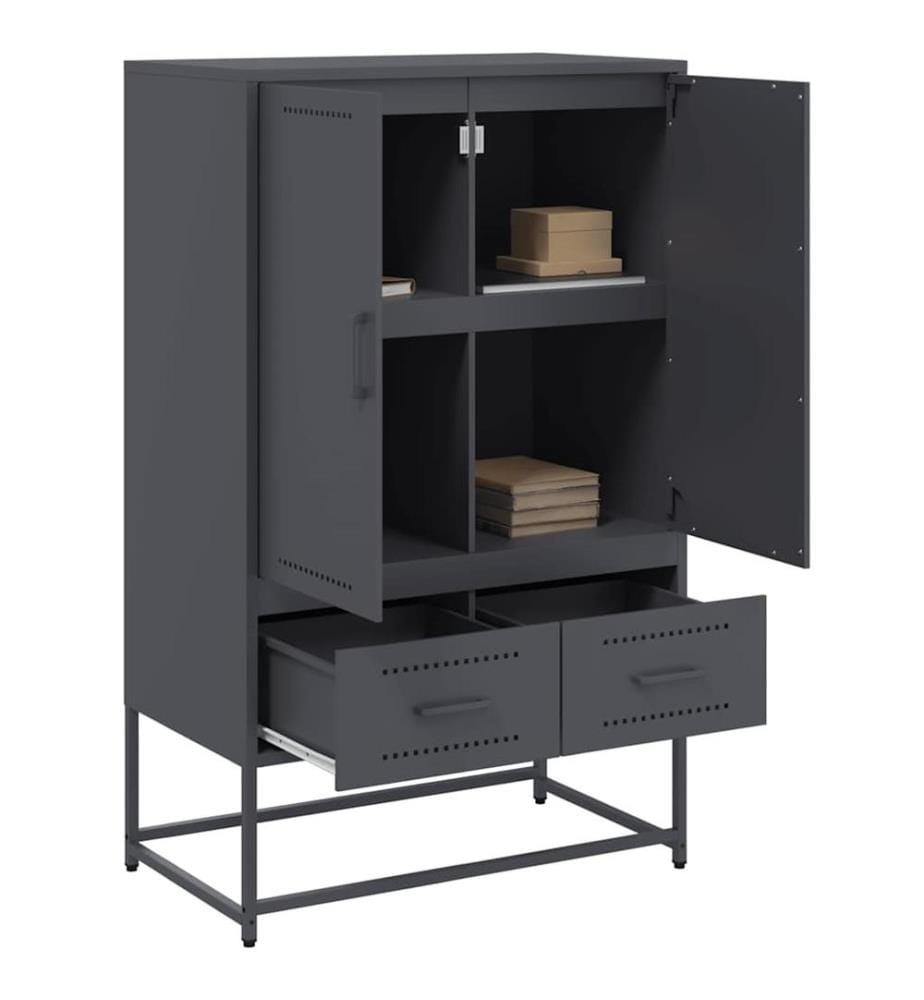 Highboard Anthrazit 68x39x111,5 cm Stahl