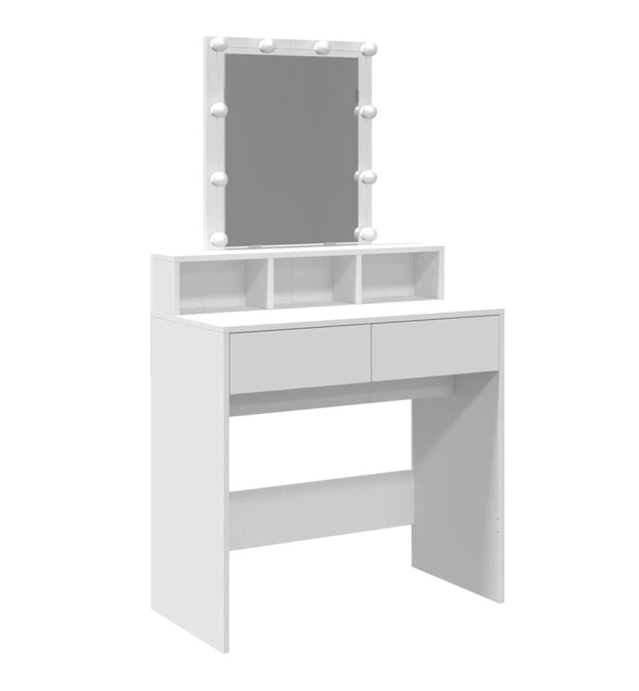 Schminktisch mit LED-Beleuchtung Weiss 80x41x144,5 cm