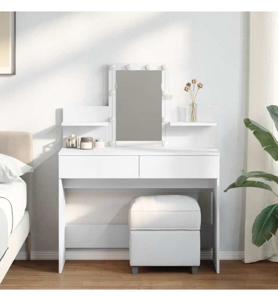 Coiffeuse avec LED blanc 100x40x130 cm