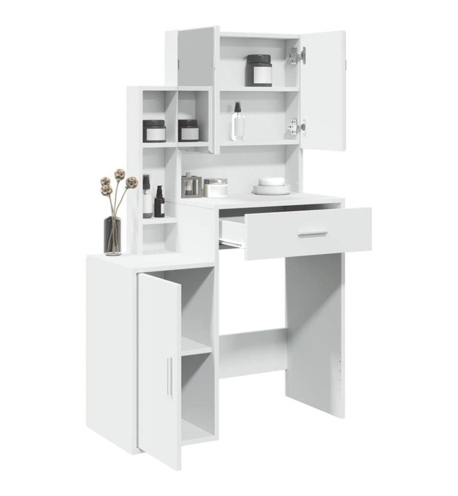 Coiffeuse avec armoire blanc 80x35x132 cm