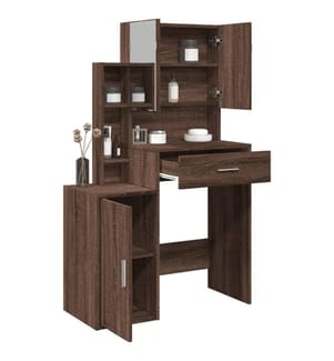Coiffeuse avec armoire chêne marron 80x35x132 cm