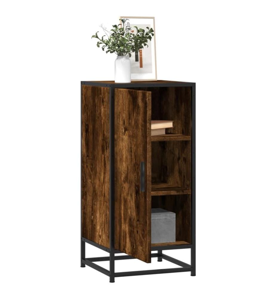 Sideboard Räuchereiche 35,5x35x76 cm Holzwerkstoff und Metall