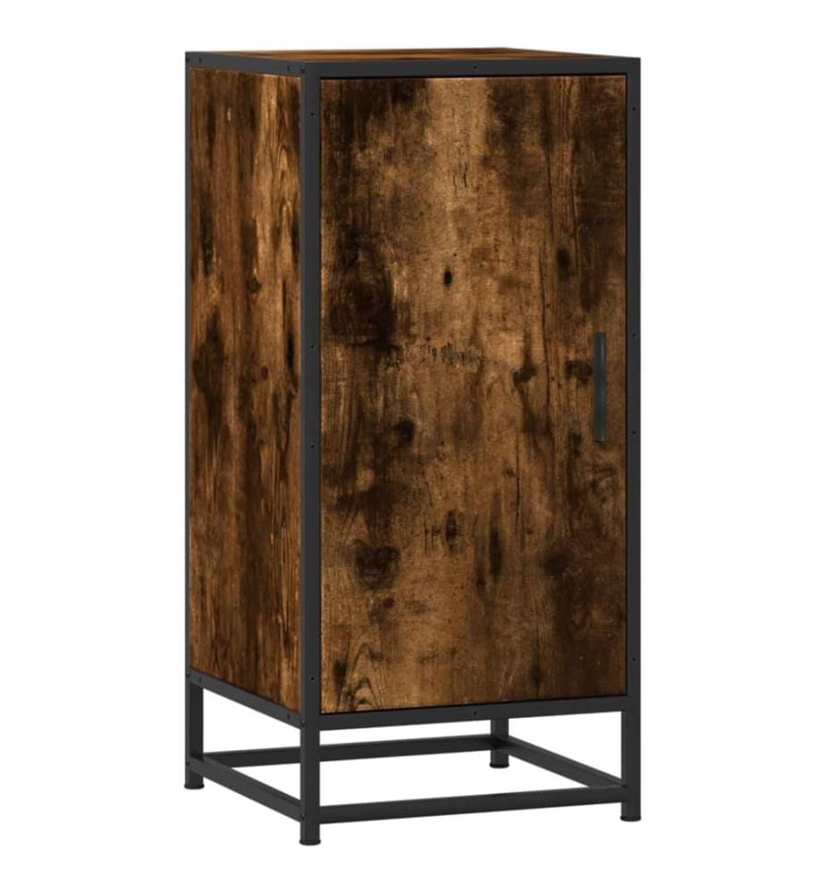 Sideboard Räuchereiche 35,5x35x76 cm Holzwerkstoff und Metall