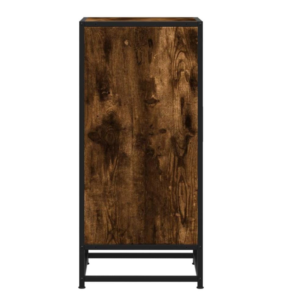 Sideboard Räuchereiche 35,5x35x76 cm Holzwerkstoff und Metall
