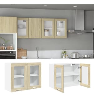 Hängeglasschrank Lyon Sonoma-Eiche 80x31x60 cm Holzwerkstoff
