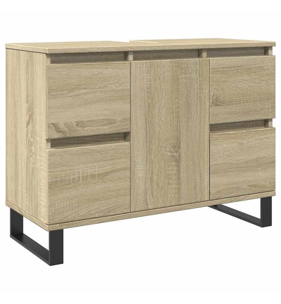 Badschrank Sonoma-Eiche 80x33x60 cm Holzwerkstoff