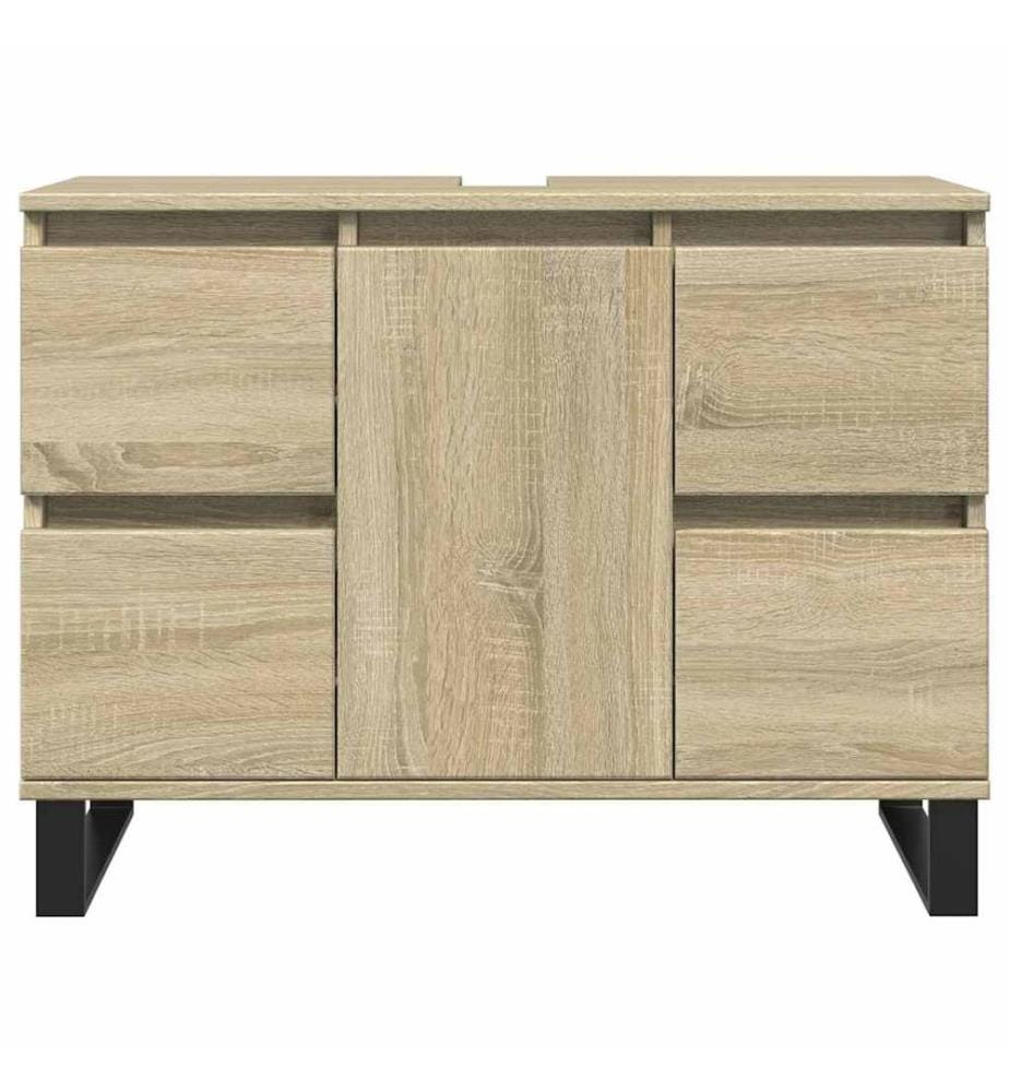 Badschrank Sonoma-Eiche 80x33x60 cm Holzwerkstoff