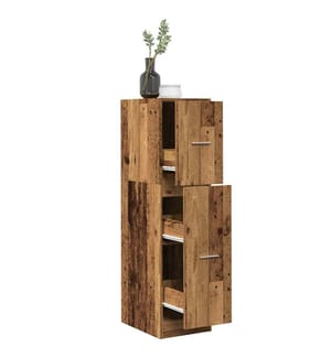 Armoire d'apothicaire vieux bois 30x41x118 cm bois d'ingénierie