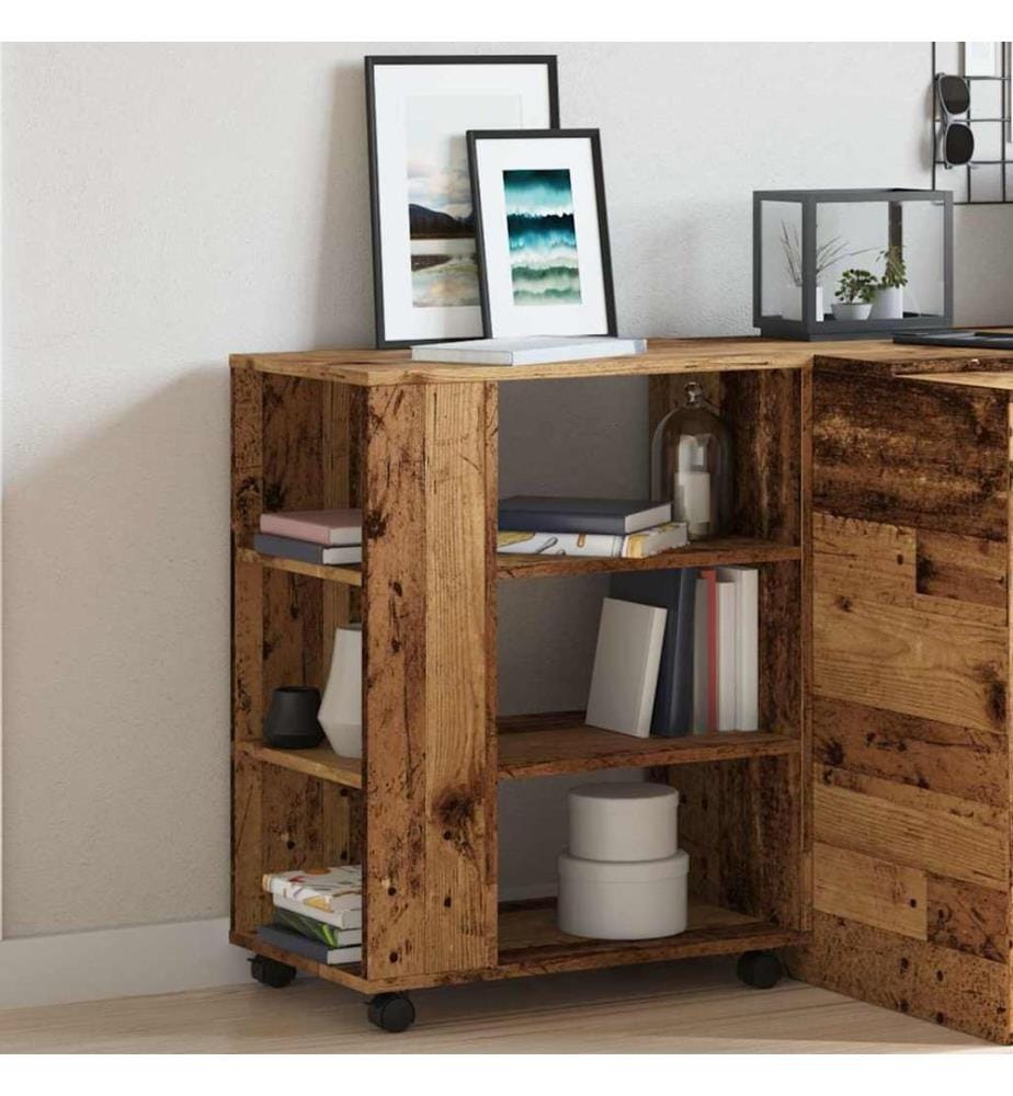Rollcontainer Altholz-Optik 60x35x75 cm Holzwerkstoff