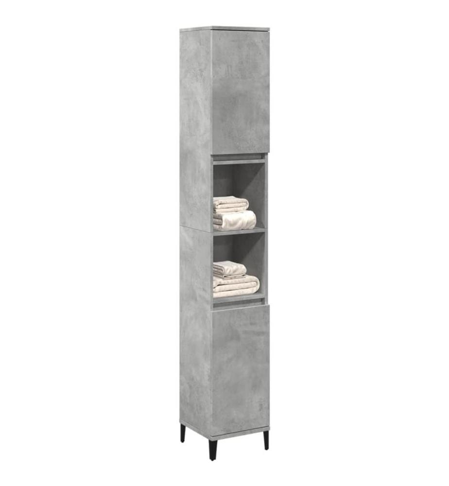 Badschrank Betongrau 30x30x190 cm Holzwerkstoff