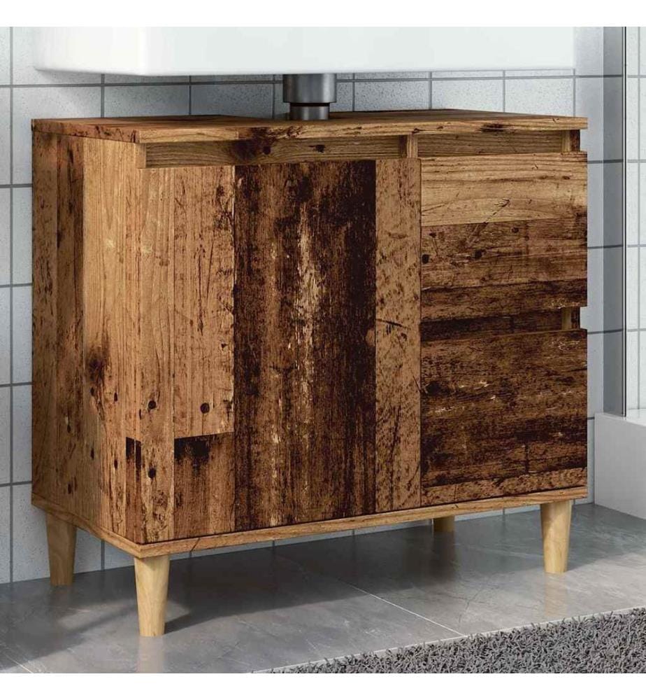 Waschbeckenunterschrank Altholz-Optik 65x33x60 cm Holzwerkstoff