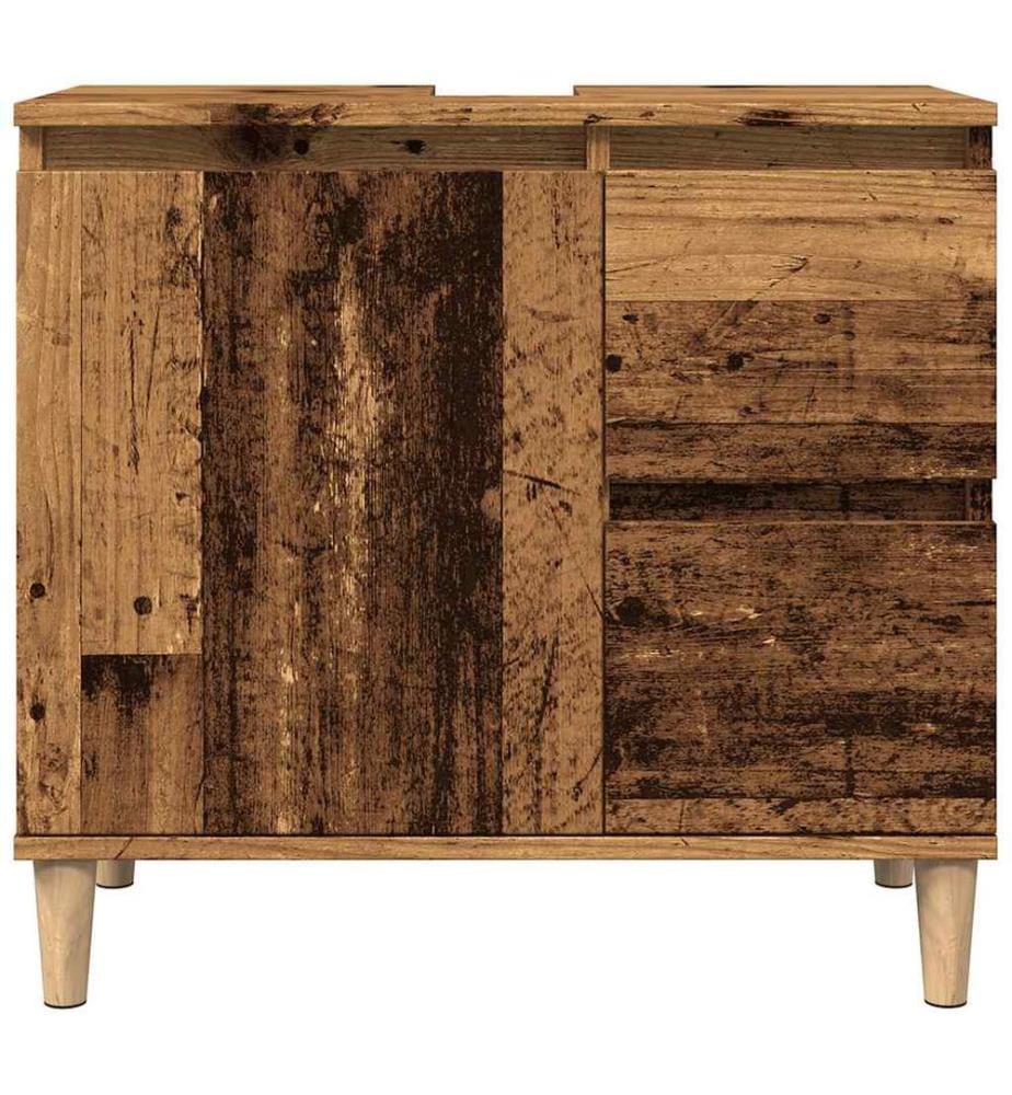 Waschbeckenunterschrank Altholz-Optik 65x33x60 cm Holzwerkstoff