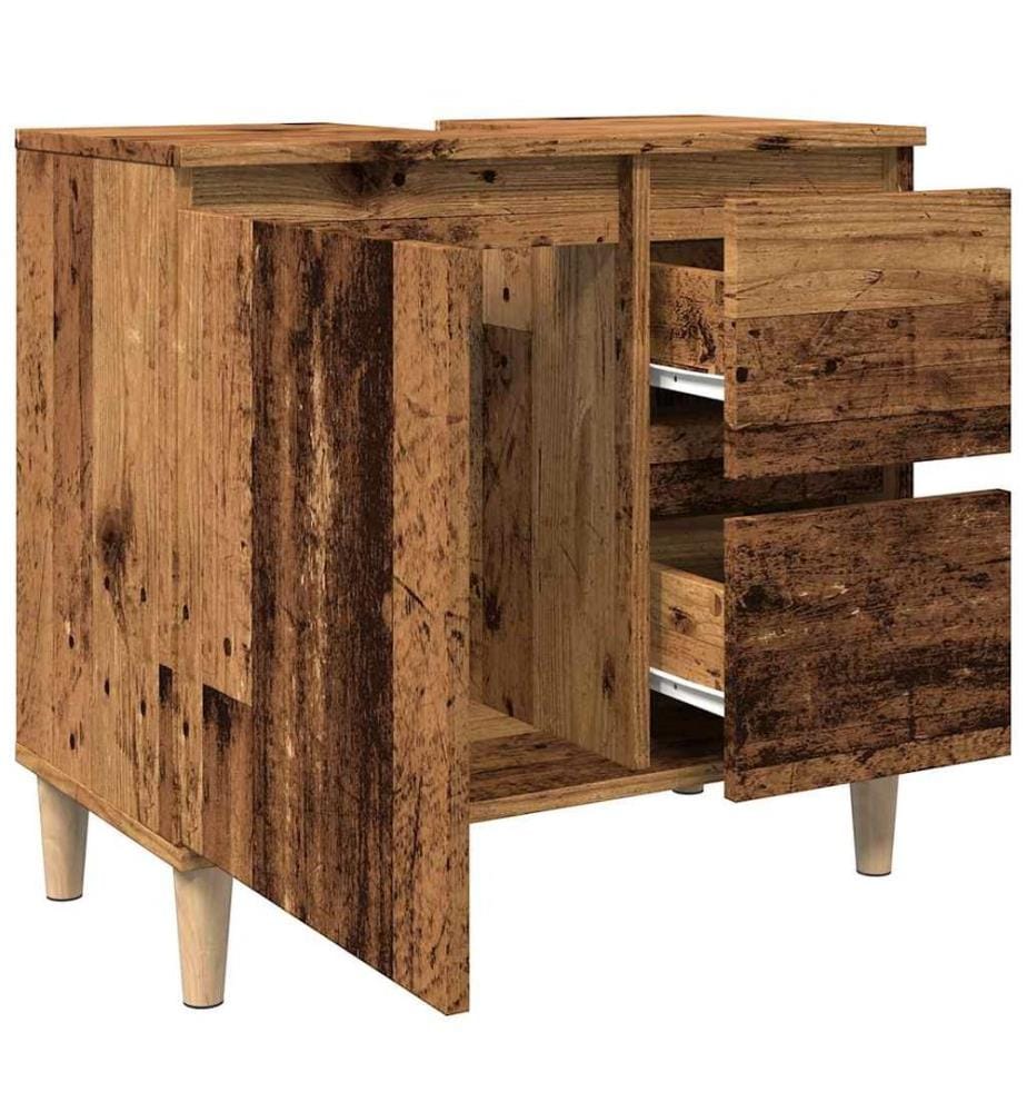 Waschbeckenunterschrank Altholz-Optik 65x33x60 cm Holzwerkstoff