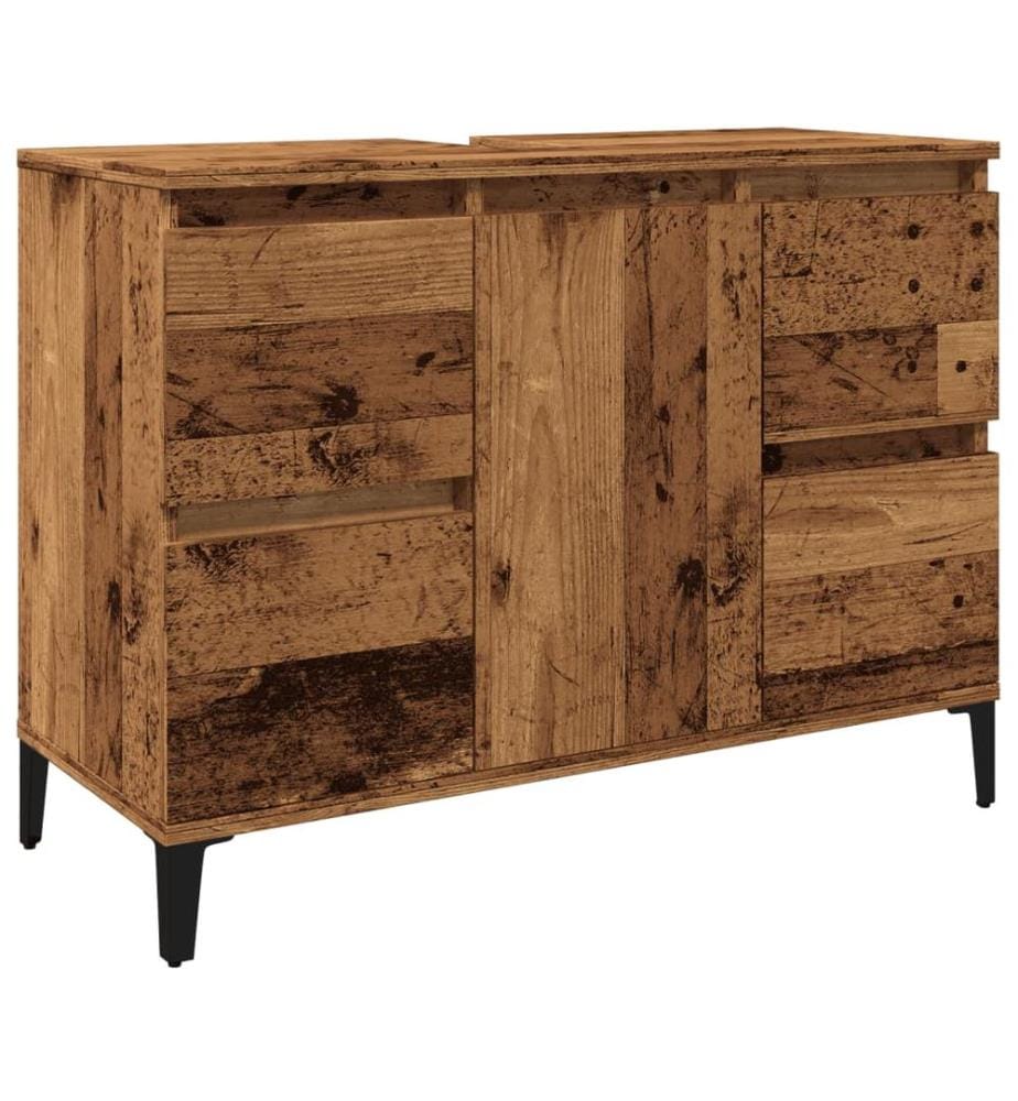 Armoire d'évier vieux bois 80x33x60 cm bois d'ingénierie