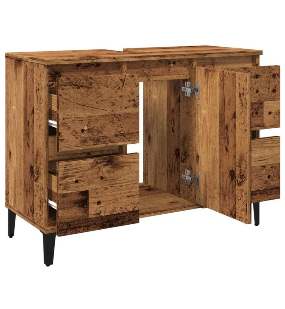 Armoire d'évier vieux bois 80x33x60 cm bois d'ingénierie