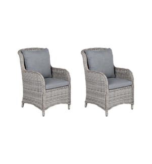 Lot de 2 chaises de jardin avec coussins CASCAIS Gris