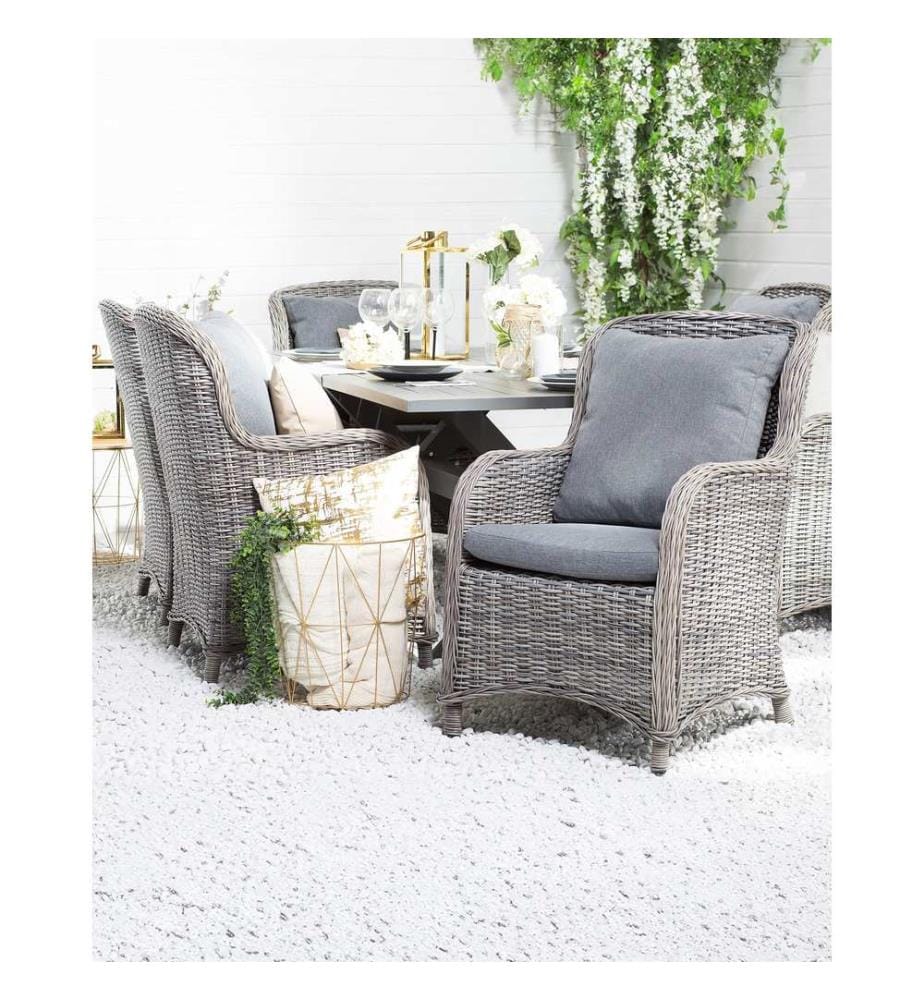 Lot de 2 chaises de jardin avec coussins CASCAIS Gris