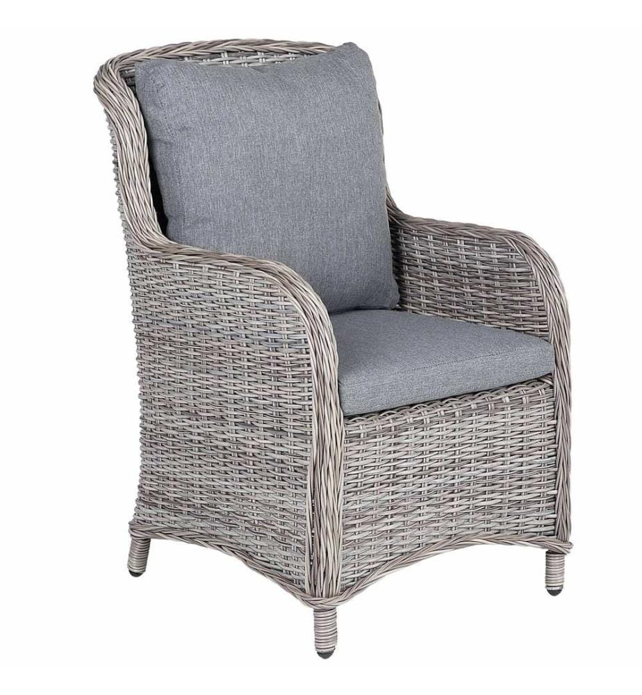 Lot de 2 chaises de jardin avec coussins CASCAIS Gris