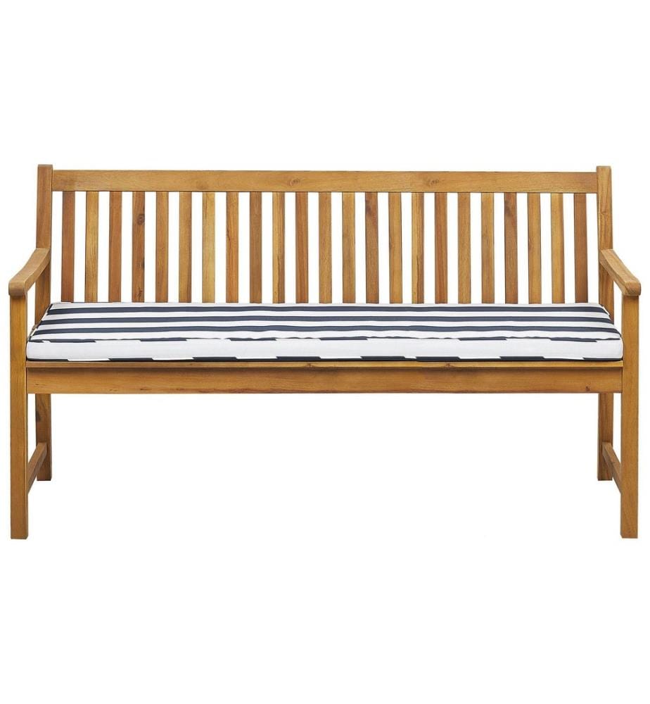 Banc avec coussin d'assise VIVARA 160 cm Bois d'acacia certifié Bleu marine
