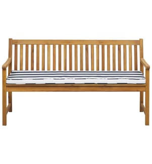 Banc avec coussin d'assise VIVARA 160 cm Bois d'acacia certifié Bleu marine