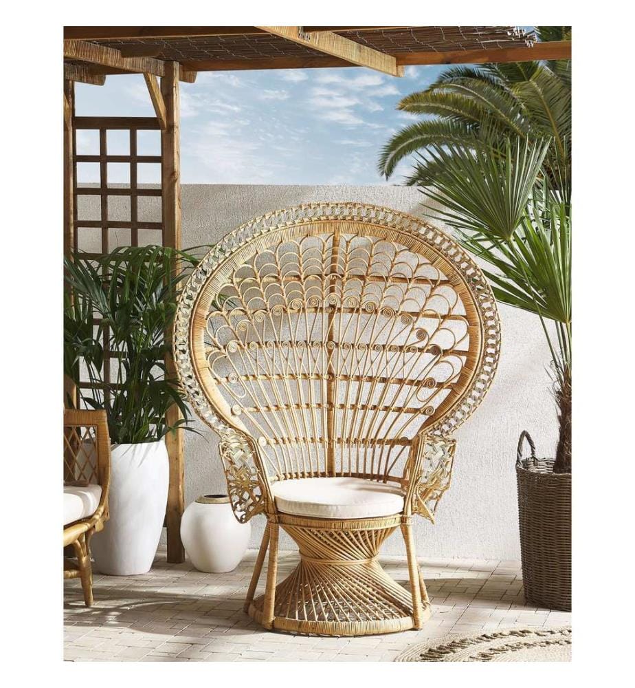 Chaise paon EMMANUELLE Rotin Naturel