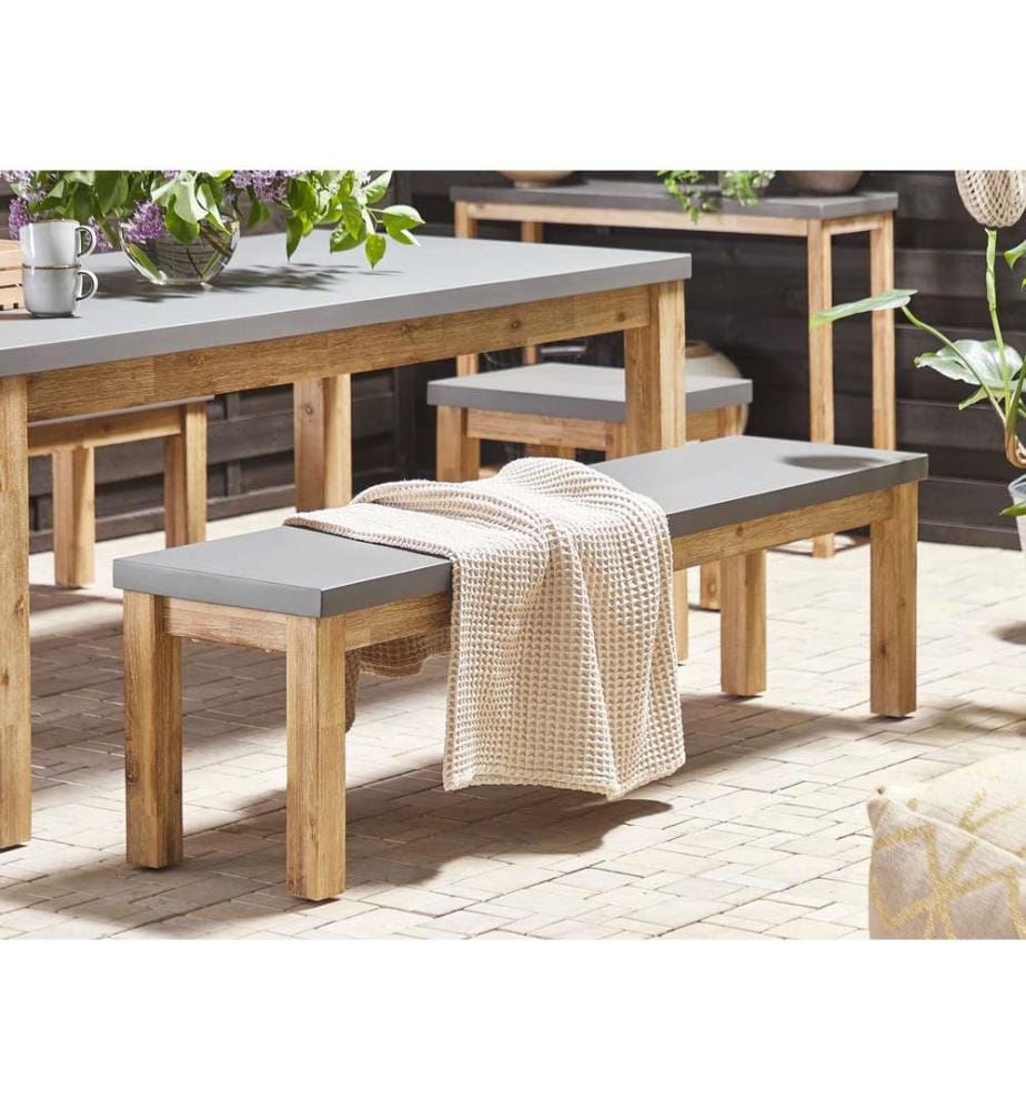 Banc de jardin OSTUNI 160 cm Béton Gris