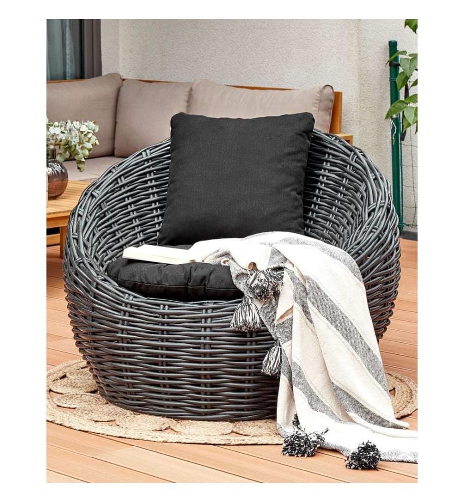 Chaise de jardin LERICI Rotin Noir