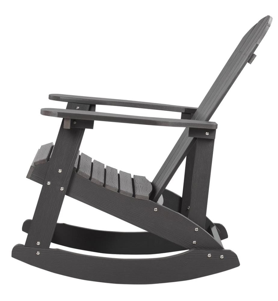 Fauteuil à bascule de jardin ADIRONDACK Gris foncé